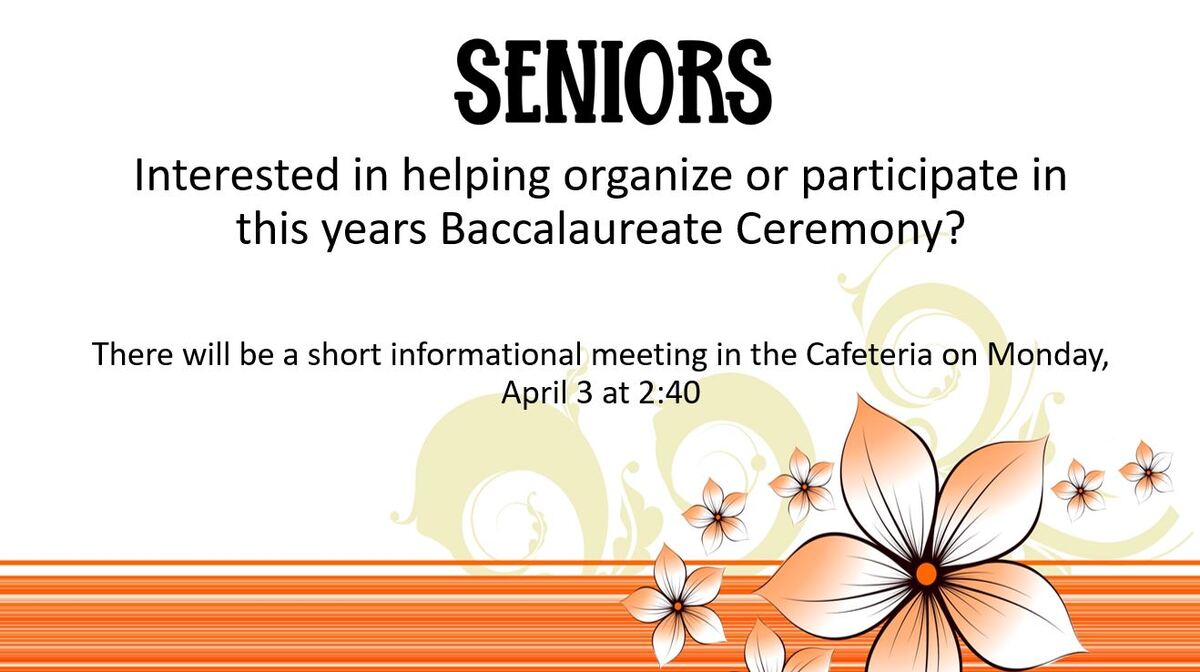 Senior poster for Baccalaureate Ceremony